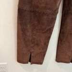 Vintage Nancy Bolen City Girl Petite Brown Suede Whipstitch Pants Size 6P Photo 3