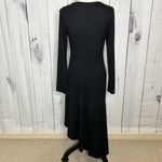 Fifteen Twenty  Black Knit Midi Asymmetrical Hem Dress Long Sleeve Sz M Photo 7