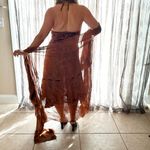 Unique Vintage Vintage Velvet Burnout Silk Dress Sz 6-8 Fur Trim Shawl Y2K Fairy Grunge Runway Photo 3