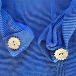 Habitat Cotton Blue Turtleneck Sweater Wooden Button Cuffs Womens Size Small Photo 2