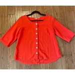 Soft Surroundings  gauze bar harbor button front 3/4 sleeve top Photo 9