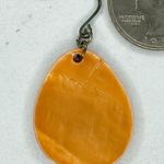 Orange Shell Seashell Teardrop Dangle Earrings Pierced Pair Photo 5