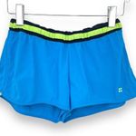 Sweaty Betty  blue green athletic shorts built in brief adjustable sides small Photo 0