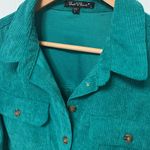 Velvet Heart Corduroy Button Down Shirt Emerald Green Photo 2