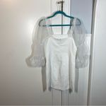 Amanda Uprichard  White Tia Organza Sleeve Mini Dress size medium bridal wedding Photo 7