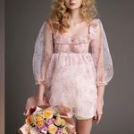 J.ING Jing Pink Floral Organza Dreamy Tunic Blouse Top Size Small NWT Photo 2