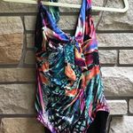Seafolly Tropical Print One Piece Halter Swimsuit Toucans palm beachy US 10 Photo 2