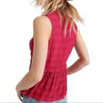 Lucky Brand  dark pink sleeveless ruffle top small Photo 1