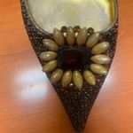 Miu Miu Embellished Woven Metallic Mules – Vintage Designer Heels Size 38.5 Photo 9