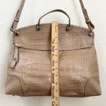 Furla Piper Cartella Sabbia /Beige Croc Embossed Leather Tote Satchel Crossbody Photo 8