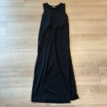 Cuyana  Drape Back Dress Black Pima Cotton Modal Tank Sleeveless Midi Size XS Photo 2