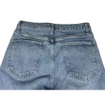 ZARA Womens Cropped Jeans Frayed Hem Blue Wash Straight Leg High Rise US 6 EU 38 Photo 10