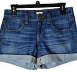J.Crew  Shorts Women 25 Blue Denim Cuffed Hem‎ Stretch Jean Shorts Retro Preppy Photo 0