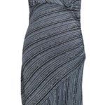 Charlotte Russe Vtg Y2K Black Silver Asymmetrical Hem Prom Party Halter Dress L Photo 2