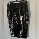 Theory  black high slit fluid sequin skirt size 0 NWT Photo 3