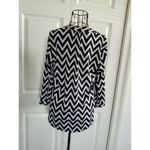 Cato  Womens Black & Gray 3/4 Sleeve Mandarin Collar Shirt Top Blouse Size (S) Photo 1