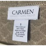 Carmen Marc Valvo Women's Open Front Wool Blend Cardigan Sweater Taupe S Photo 2