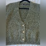 Glassons  Green V-Neck Button Up Slightly Cropped Cardigan Sweater SIZE SMALL Photo 4