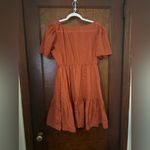 J.Crew  Cotton Voile Tiered Button Down Beach Dress Orange Size M Photo 2