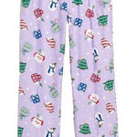 Old Navy Women L Flannel Pajama Pants Christmas Purple Mugs Winter Xmas MidRise Photo 0