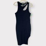 Zella  Interlude Rib Cutout Dress Women's Large Navy Blue Sleeveless Knee Length Photo 2