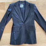 Tommy Hilfiger Zendaya - Tailored Leather Coat Blazer in Black Photo 1