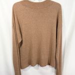 Reformation  Large Sweater Yak Linen Blend Pullover Mock Neck Soft Knit Tan 1131 Photo 1