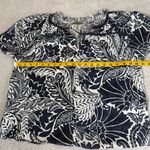 Lilla P Peasant Blouse Shirt Top Womens XS Extra Small Navy White Gauzy Boho Blue Photo 5