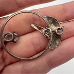 Vintage Sterling Silver Rhinestone Earrings & Pendant Set Open Work Leaf Photo 3