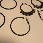 Lot Of 3 Women’s Costume Earrings Pierced Hoop Black / Gunmetal Mix Photo 4