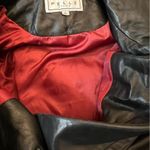 Vintage Pelle Studio Leather Trench Black 90s Grunge Moto Fall Red Lining XL Photo 9