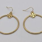 Tory Burch stacked T-logo circle drop earrings, new Photo 1