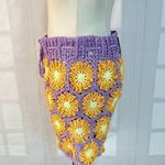 Tach nwt Gloria crochet knit granny square high waisted shorts size medium Photo 7