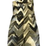 Banana Republic Gray/White Chevron Linen Strapless Dress Sz 0 Women Photo 2