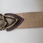 VTG Omega Arrow Head Elf Zelda Leather Metal Tribal Cosplay Stretch Belt Clasp Brown Photo 5