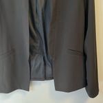 Eileen Fisher Jacket Black Stand Collar Shaped Open Front Blazer Sz 8P EUC Silk Photo 4