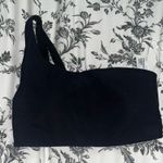 Lululemon black ribbed one shoulder sport bra size 6 Photo 0