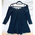 Meadow Rue Lace Applique Off Shoulder Blouse Black Photo 1