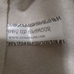 Giddy Up Glamour  M Western Snap Front Faux Suede Mini Skirt in Light Beige Photo 5