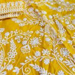 Pakistan designer 2 pace suit size small Yellow Photo 3