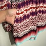 Jessica Simpson Multicolor Boho Print Cold Shoulder Romper Size Med Photo 3