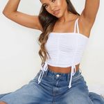 Pretty Little Thing White Crop Top Photo 1