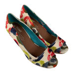 Toms  Women's Stella Peep-Toe Wedge Sandals Multi Floral Size 6.5 Photo 0