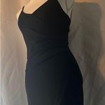 Alya “Black Slip Dress with Side Slit – Minimalist Little Black Dress” Photo 4