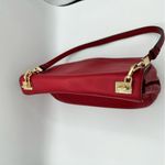 Henri Bendel Rich Red Smooth Pebbled Leather Shoulder Bag Push Lock Photo 9