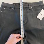 7 For All Mankind NWT High Waist Slim Kick Jeans in Coated Black Size 32 Photo 10