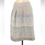 Per Se Carlisle  Tan Linen Art To Wear Lace Embroidered A-line Full Skirt Size 10 Photo 4