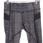 Athleta Womens Prisma Stride Leggings Pants Gray Black Mid Rise Pocket Mesh XS Photo 1