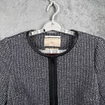 Banana Republic  Blazer 8 Black White Tweed Italian Fabric Zip Up Paris Jacket Photo 4
