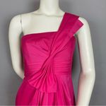 BCBGMAXAZRIA Dress One Shoulder Cocktail Pink Begonia Front Bow Sz 6 Mini Palais Photo 3